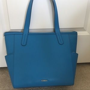 Fossil Cerulean Mimi Leather Tote